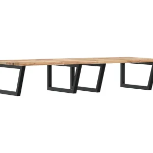 Badkamer wandschap staal en massief acaciahout Badkamer wandschap staal en massief acaciahout