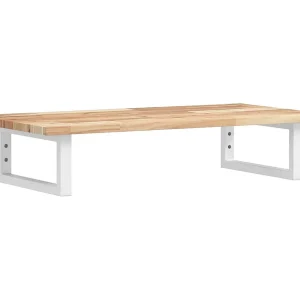 Badkamer wandschap staal en massief acaciahout Badkamer wandschap staal en massief acaciahout