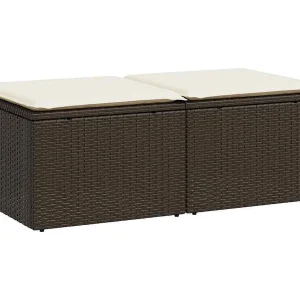 2-delige Loungeset met kussens poly rattan acacia bruin 2-delige Loungeset met kussens poly rattan acacia bruin