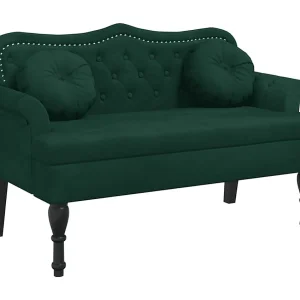 Bank met kussens donkergroen 120,5x65x75 cm fluweel Bank met kussens donkergroen 120,5x65x75 cm fluweel