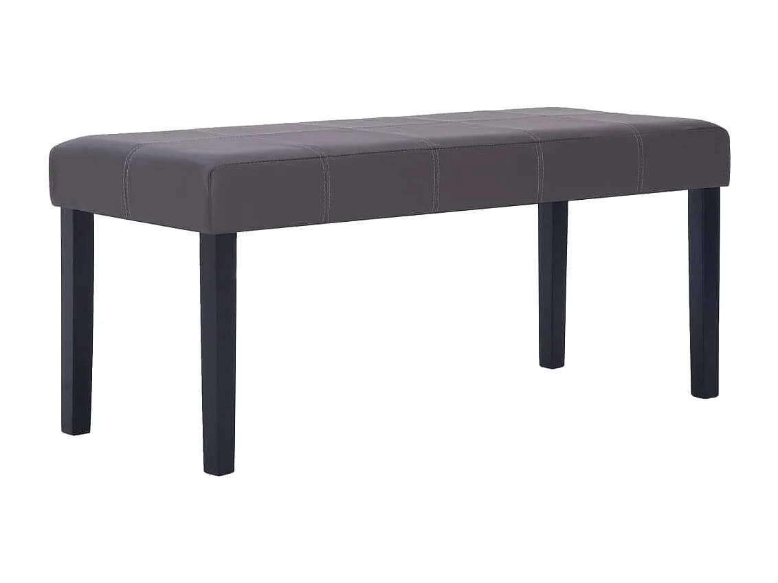 Bankje 106 cm kunstleer grijs