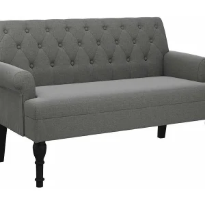 Bank met rugleuning donkergrijs 120x62x75,5 cm stof