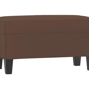 Bankje 70x35x41 cm kunstleer bruin