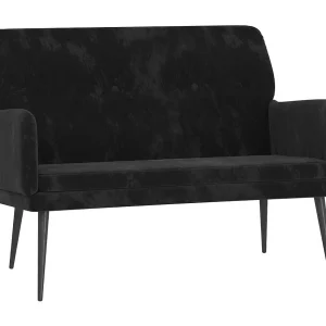 Bankje 108x79x79 cm fluweel zwart