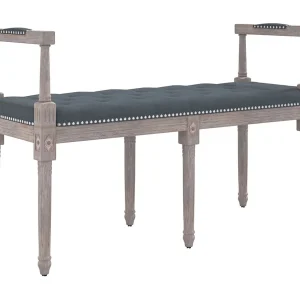 Bankje 110x40x70 cm fluweel donkergrijs