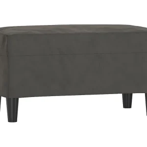 Bankje 70x35x41 cm fluweel donkergrijs