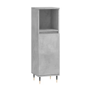 Badkamerkast 30x30x100 cm bewerkt hout betongrijs