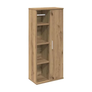Badkamerkast met rolhouder 39x22x90 cm artisanaal eikenkleur Badkamerkast met rolhouder 39x22x90 cm artisanaal eikenkleur