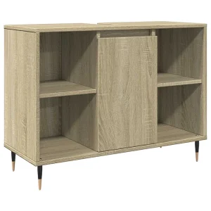 Badkamerkast 80x33x60 cm bewerkt hout sonoma eikenkleurig Badkamerkast 80x33x60 cm bewerkt hout sonoma eikenkleurig