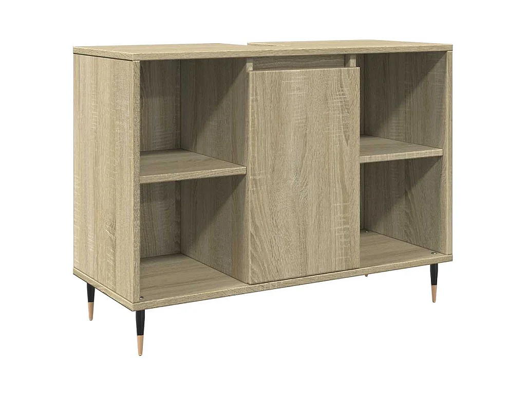 Badkamerkast 80x33x60 cm bewerkt hout sonoma eikenkleurig