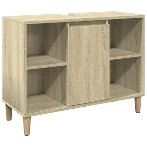 Badkamerkast 80x33x60 cm bewerkt hout sonoma eikenkleurig Badkamerkast 80x33x60 cm bewerkt hout sonoma eikenkleurig