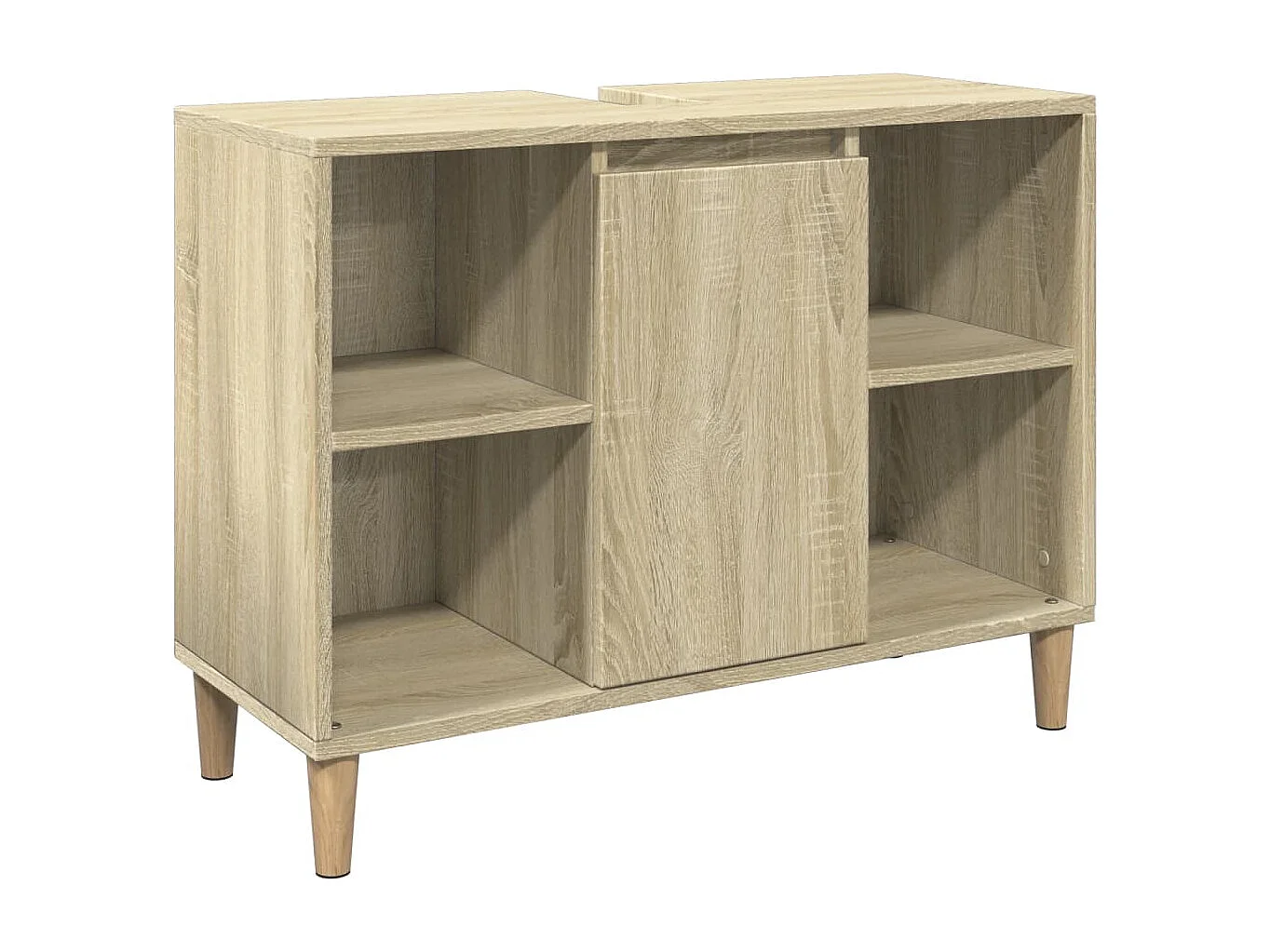 Badkamerkast 80x33x60 cm bewerkt hout sonoma eikenkleurig