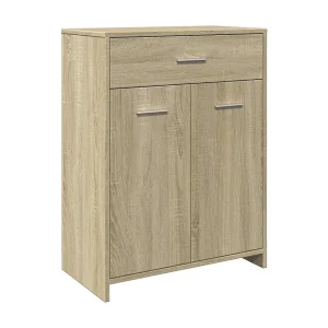 Badkamerkast 60x33x80 cm spaanplaat sonoma eikenkleurig
