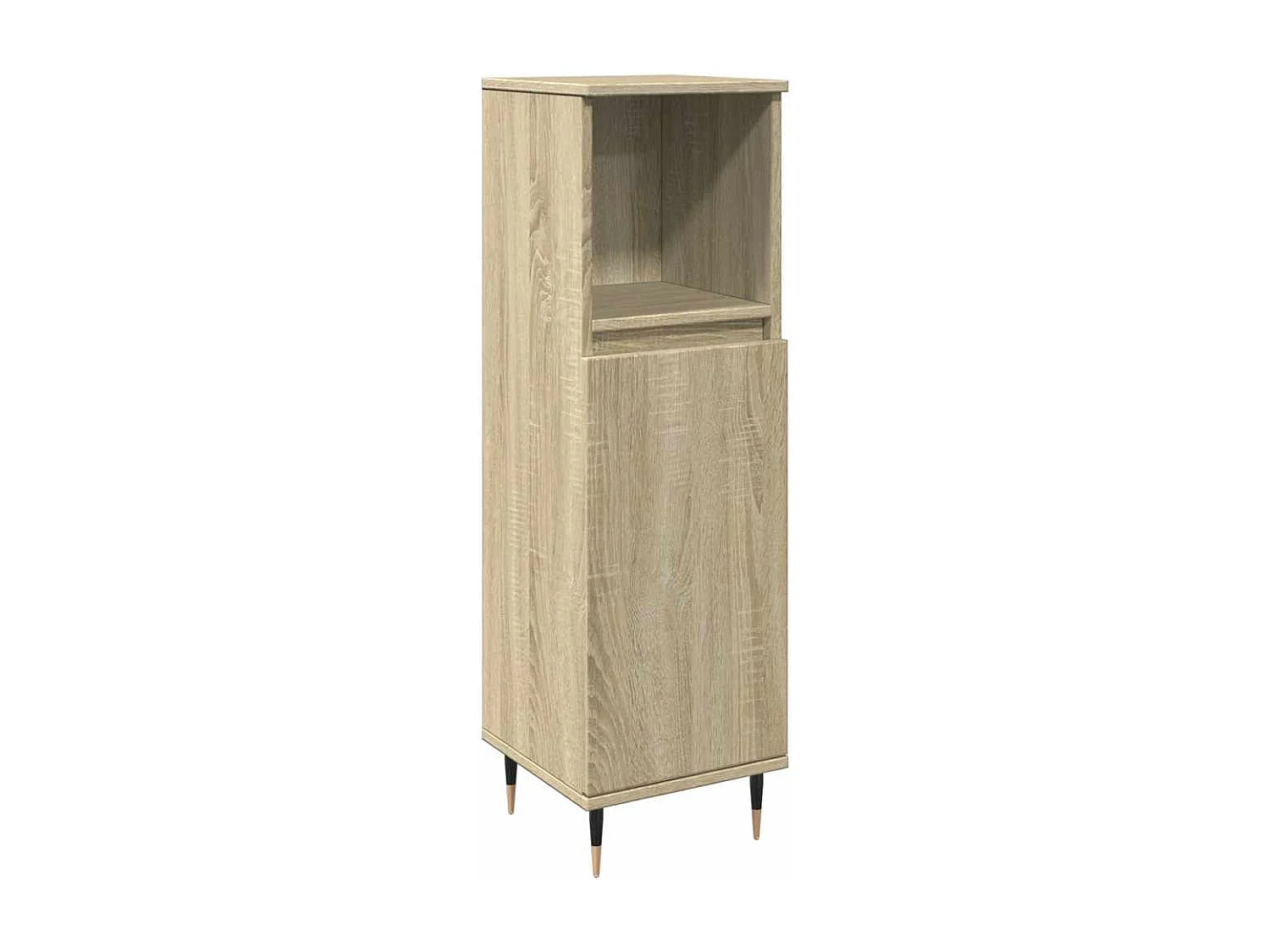 Badkamerkast 30x30x100 cm bewerkt hout sonoma eikenkleurig