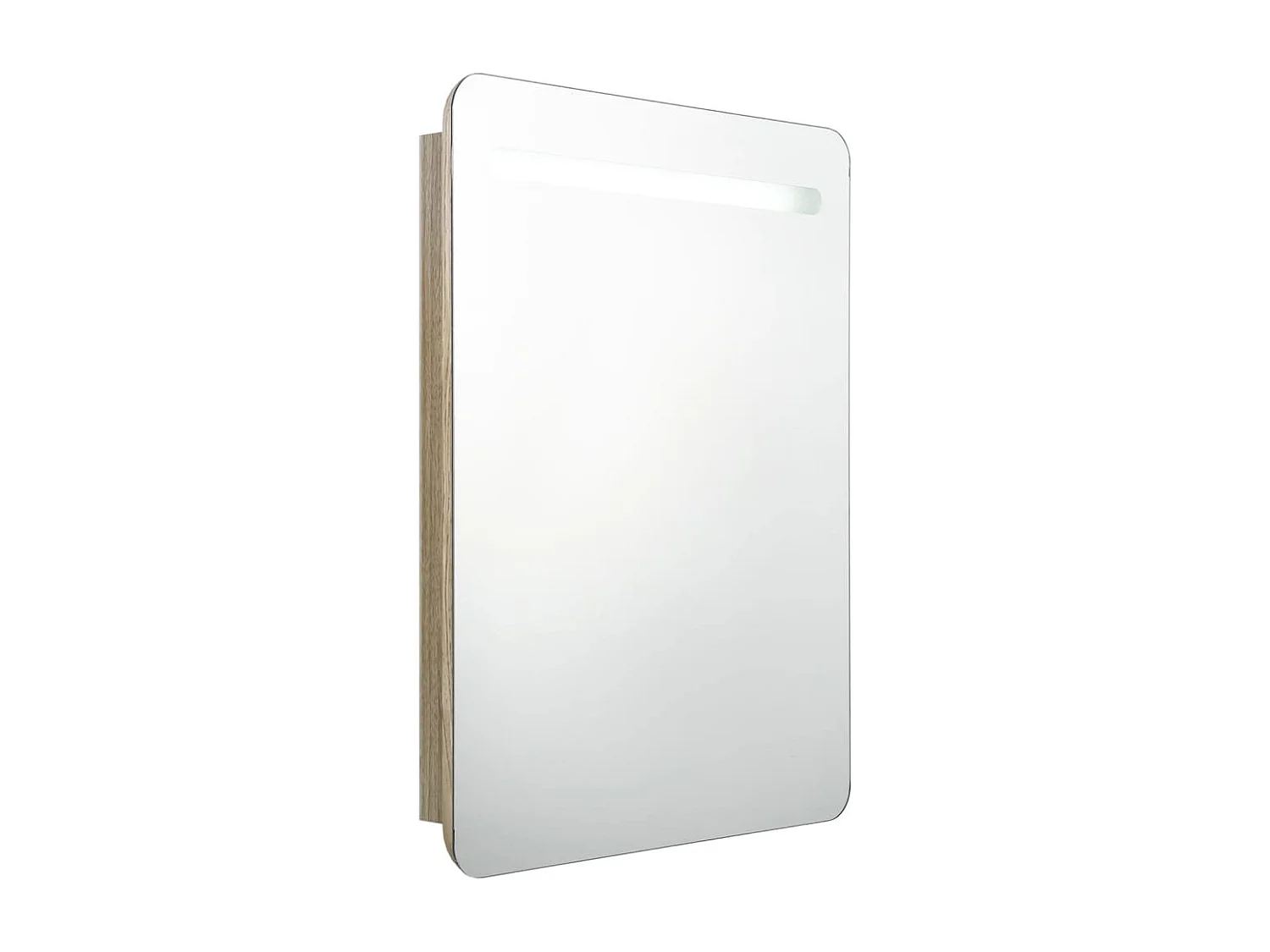 Badkamerkast met spiegel en LED 60x11x80 cm eikenkleurig