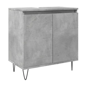 Badkamerkast 58x33x60 cm bewerkt hout betongrijs Badkamerkast 58x33x60 cm bewerkt hout betongrijs