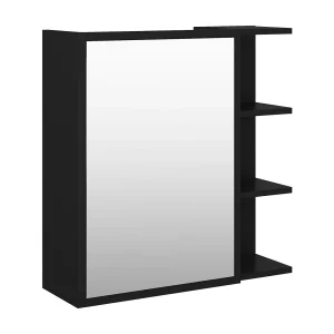 Badkamerspiegelkast 62,5×20,5×64 cm bewerkt hout zwart Badkamerspiegelkast 62,5×20,5×64 cm bewerkt hout zwart