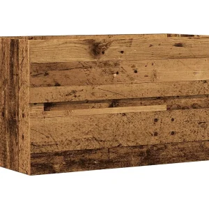 Badkamerwandkast 80×38,5×45 cm bewerkt hout oud houtkleurig Badkamerwandkast 80×38,5×45 cm bewerkt hout oud houtkleurig