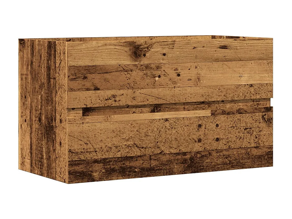 Badkamerwandkast 80x38,5x45 cm bewerkt hout oud houtkleurig