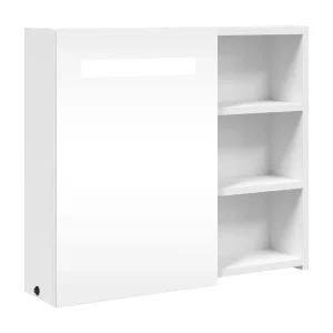 Badkamerkast met spiegel en LED 60x13x52 cm wit Badkamerkast met spiegel en LED 60x13x52 cm wit