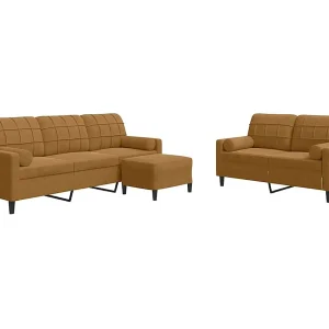 3-delige Loungeset met kussens en bolsters fluweel bruin 3-delige Loungeset met kussens en bolsters fluweel bruin