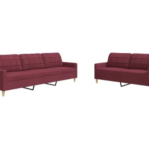 2-delige Loungeset stof wijnrood 2-delige Loungeset stof wijnrood
