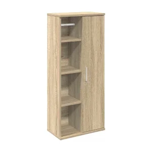Badkamerkast met rolhouder 39x22x90 cm sonoma eikenkleurig