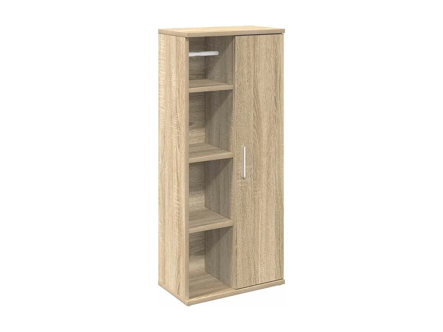 Badkamerkast met rolhouder 39x22x90 cm sonoma eikenkleurig