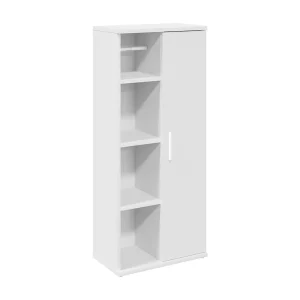 Badkamerkast met rolhouder 39x22x90 cm wit
