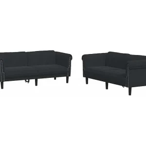 2-delige Loungeset fluweel zwart