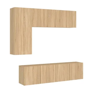 5-delige Tv-wandmeubelset bewerkt hout sonoma eikenkleurig 5-delige Tv-wandmeubelset bewerkt hout sonoma eikenkleurig