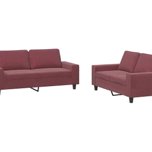 2-delige Loungeset stof wijnrood 2-delige Loungeset stof wijnrood