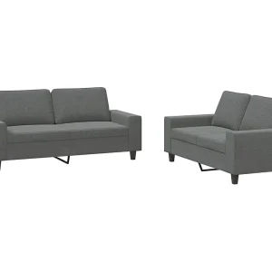 2-delige Loungeset stof donkergrijs 2-delige Loungeset stof donkergrijs