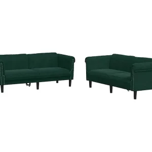 3-delige Loungeset fluweel donkergroen 3-delige Loungeset fluweel donkergroen