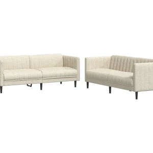 2-delige Loungeset stof crèmekleurig 2-delige Loungeset stof crèmekleurig