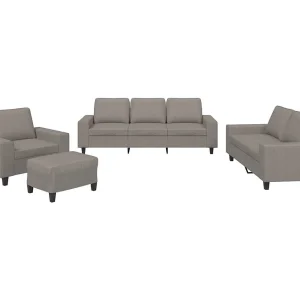 4-delige Loungeset stof taupe