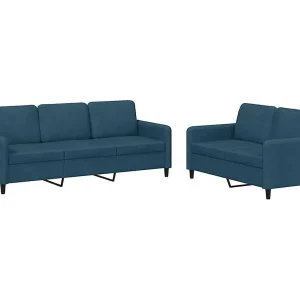 2-delige Loungeset fluweel blauw