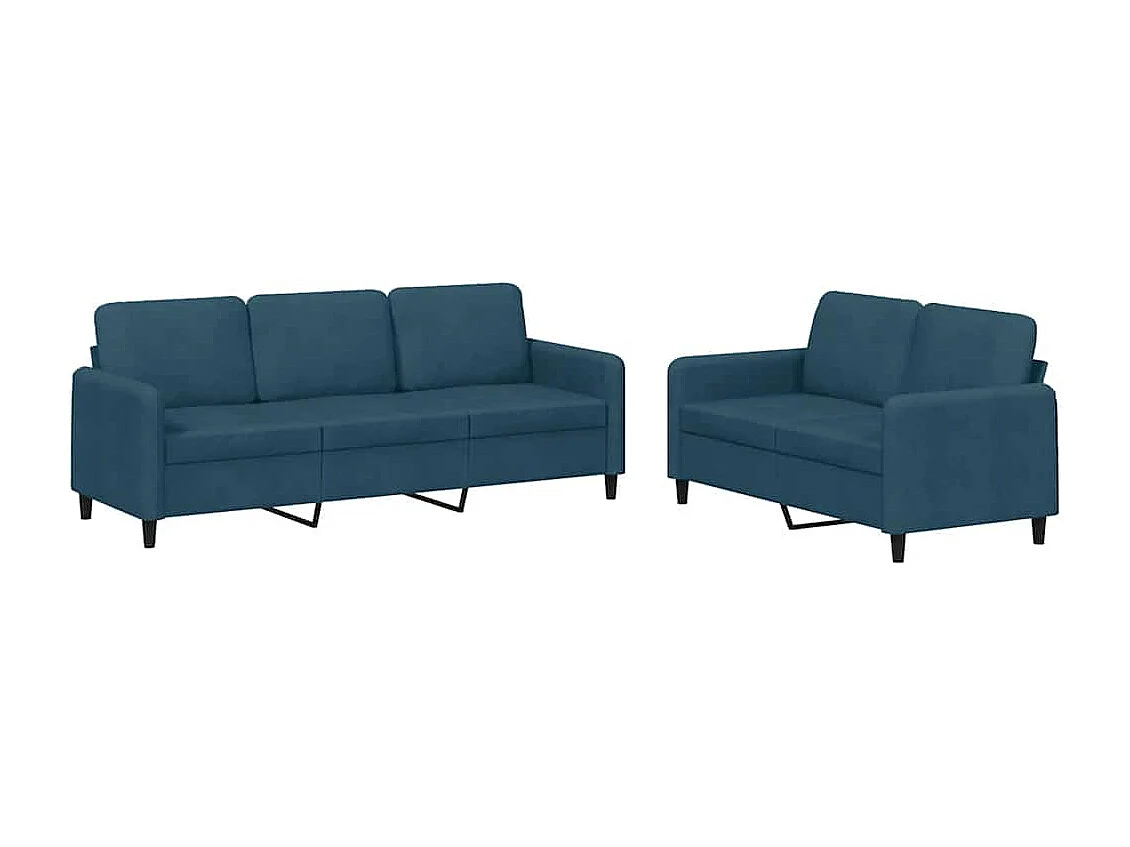2-delige Loungeset fluweel blauw