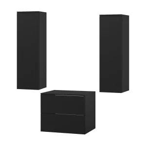 Badkamerset 3-delig: Wastafelonderkast + 2 Kolomkasten Kleur Zwart (2S 60 + 1D 100 X2) Badkamerset 3-delig: Wastafelonderkast + 2 Kolomkasten Kleur Zwart (2S 60 + 1D 100 X2)