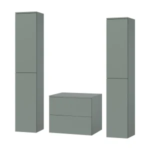 Badkamerset 3-delig: Wastafelonderkast + 2 Kolomkasten Kleur Aloë (2S 60 + 2D 160 X2) Badkamerset 3-delig: Wastafelonderkast + 2 Kolomkasten Kleur Aloë (2S 60 + 2D 160 X2)