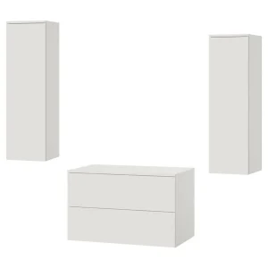 Badkamerset 3-delig: Wastafelonderkast + 2 Kolomkasten Kleur Wit (2S 80 + 1D 100 X2) Badkamerset 3-delig: Wastafelonderkast + 2 Kolomkasten Kleur Wit (2S 80 + 1D 100 X2)
