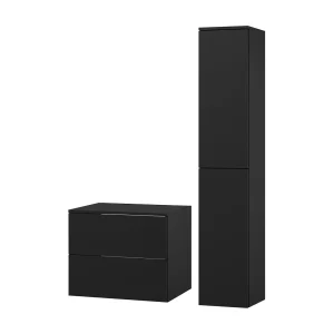 Badkamerset 2-delig: Wastafelonderkast + Kolomkast Kleur Zwart (2S 60 + 2D 160) Badkamerset 2-delig: Wastafelonderkast + Kolomkast Kleur Zwart (2S 60 + 2D 160)