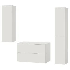Badkamerset 3-delig: Wastafelonderkast + 2 Kolomkasten Kleur Wit (2S 80 + 1D 100 + 2D 160) Badkamerset 3-delig: Wastafelonderkast + 2 Kolomkasten Kleur Wit (2S 80 + 1D 100 + 2D 160)