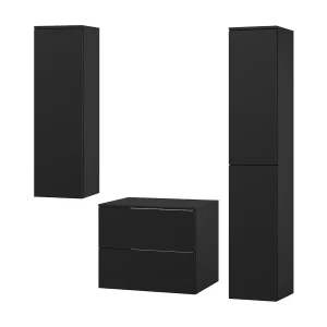 Badkamerset 3-delig: Wastafelonderkast + 2 Kolomkasten Kleur Zwart (2S 60 + 1D 100 + 2D 160) Badkamerset 3-delig: Wastafelonderkast + 2 Kolomkasten Kleur Zwart (2S 60 + 1D 100 + 2D 160)