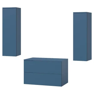 Badkamerset 3-delig: Wastafelonderkast + 2 Kolomkasten Kleur Zeeblauw (2S 80 + 1D 100 X2) Badkamerset 3-delig: Wastafelonderkast + 2 Kolomkasten Kleur Zeeblauw (2S 80 + 1D 100 X2)