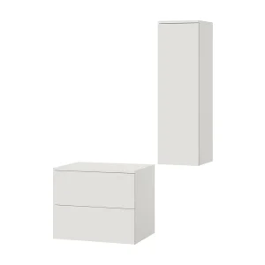 Badkamerset 2-delig: Wastafelonderkast + Kolomkast Kleur Wit (2S 60 + 1D 100) Badkamerset 2-delig: Wastafelonderkast + Kolomkast Kleur Wit (2S 60 + 1D 100)