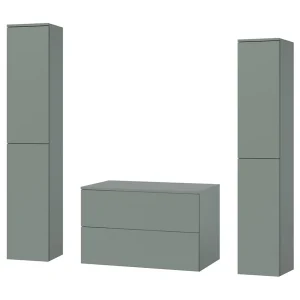 Badkamerset 3-delig: Wastafelonderkast + 2 Kolomkasten Kleur Aloë (2S 80 + 2D 160 X2) Badkamerset 3-delig: Wastafelonderkast + 2 Kolomkasten Kleur Aloë (2S 80 + 2D 160 X2)