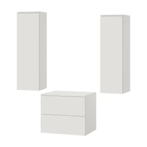 Badkamerset 3-delig: Wastafelonderkast + 2 Kolomkasten Kleur Wit (2S 60 + 1D 100 X2) Badkamerset 3-delig: Wastafelonderkast + 2 Kolomkasten Kleur Wit (2S 60 + 1D 100 X2)
