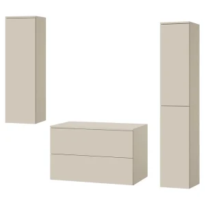 Badkamerset 3-delig: Wastafelonderkast + 2 Kolomkasten Kleur Kasjmier (2S 80 + 1D 100 + 2D 160) Badkamerset 3-delig: Wastafelonderkast + 2 Kolomkasten Kleur Kasjmier (2S 80 + 1D 100 + 2D 160)