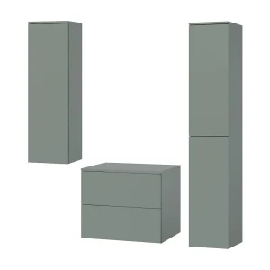 Badkamerset 3-delig: Wastafelonderkast + 2 Kolomkasten Kleur Aloë (2S 60 + 1D 100 + 2D 160) Badkamerset 3-delig: Wastafelonderkast + 2 Kolomkasten Kleur Aloë (2S 60 + 1D 100 + 2D 160)